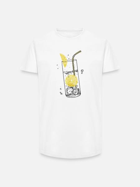 Zitronen Limonade Sommer Limo - Long Fit Männer T-Shirt - Weiß