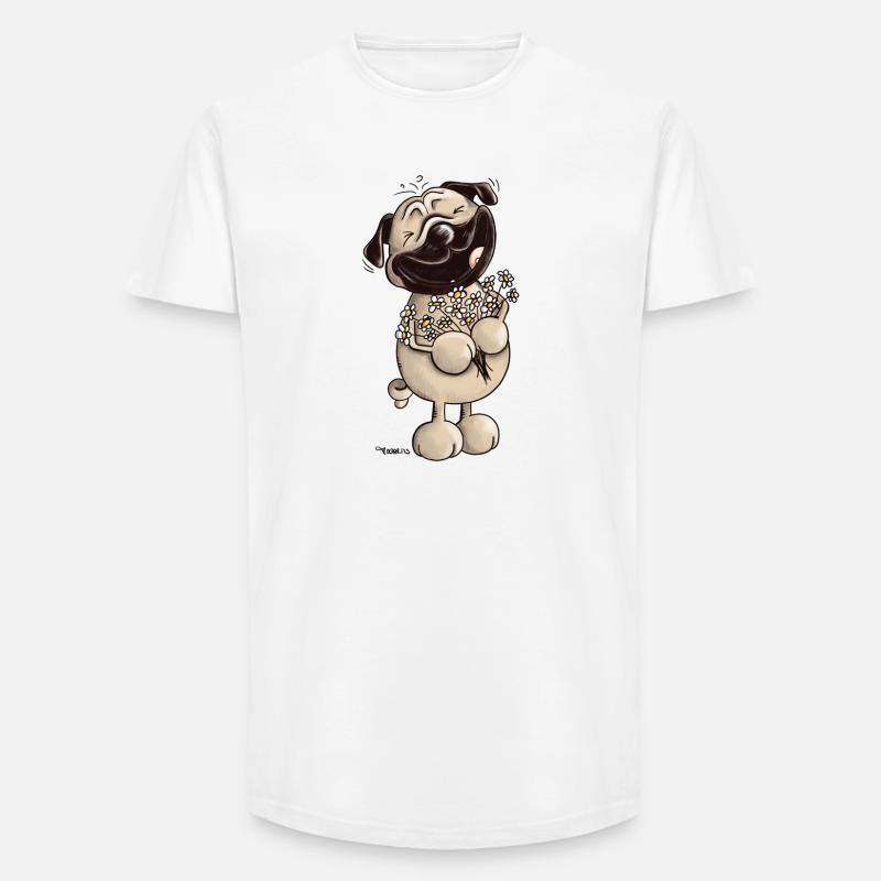 Süßer Mops - Möpse - Mopsfideler Mops - Geschenk - Long Fit Männer T-Shirt - Weiß