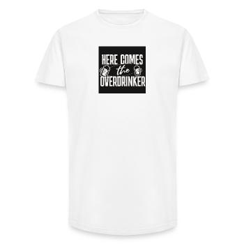 Here comes the Overdrinker - Long Fit Men's T-Shirt - white - Front - AI Model Male 185 light (185cm)