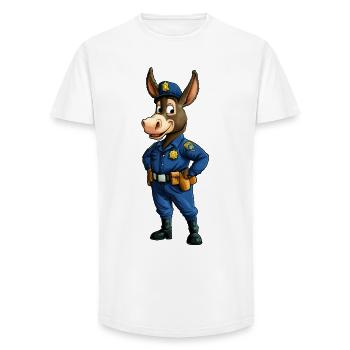 Donkey Police / Cop Mule - Long Fit Men's T-Shirt - white - Front - AI Model Male 185 light (185cm)