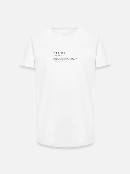 Scrolling – The Art of Thumb Acrobatics - Long Fit Men's T-Shirt - white