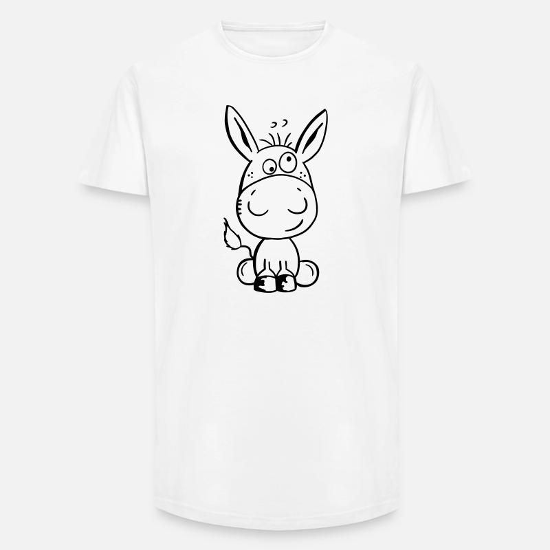 Eselchen Comic Tier - Tiere - Esel - Long Fit Männer T-Shirt - Weiß