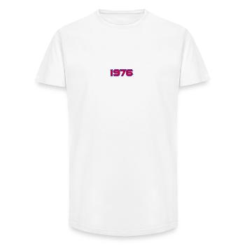 1976 Retro Neon-Glitch - Long Fit Männer T-Shirt - Weiß - Vorne - AI Model Male 185 light (185cm)