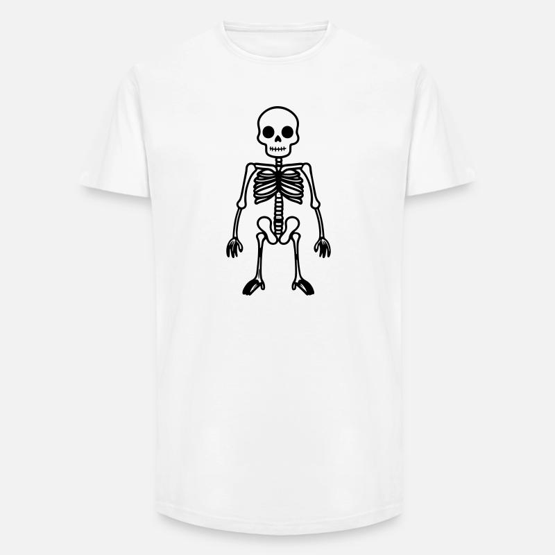 Skelett Comic - Long Fit Männer T-Shirt - Weiß