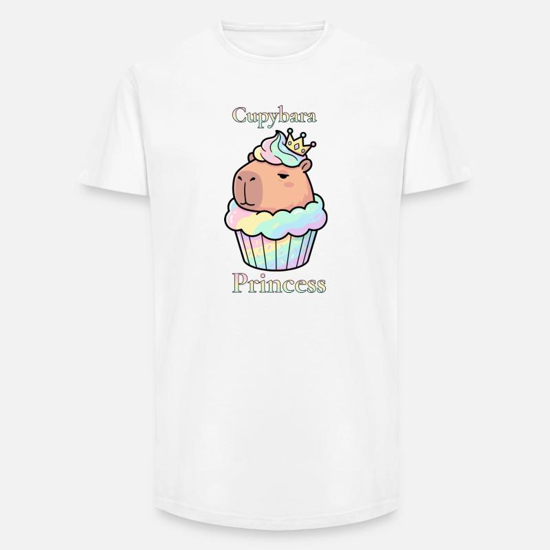 Cupybara Princess Capybara Cupcake mit Krone - Long Fit Männer T-Shirt - Weiß