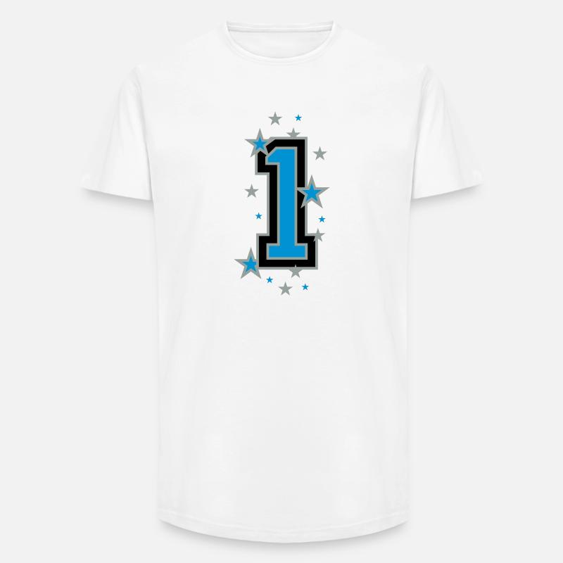 Nummer Eins 1 - Long Fit Männer T-Shirt - Weiß
