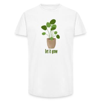 let it grow – Tellerpflanze - Long Fit Männer T-Shirt - Weiß - Vorne - AI Model Male 185 light (185cm)