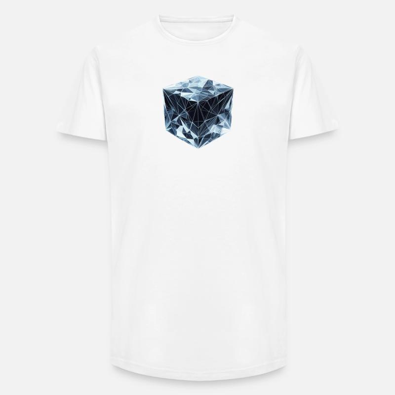 Ein Eiswürfel im Polygon-Stil - Long Fit Männer T-Shirt - Weiß