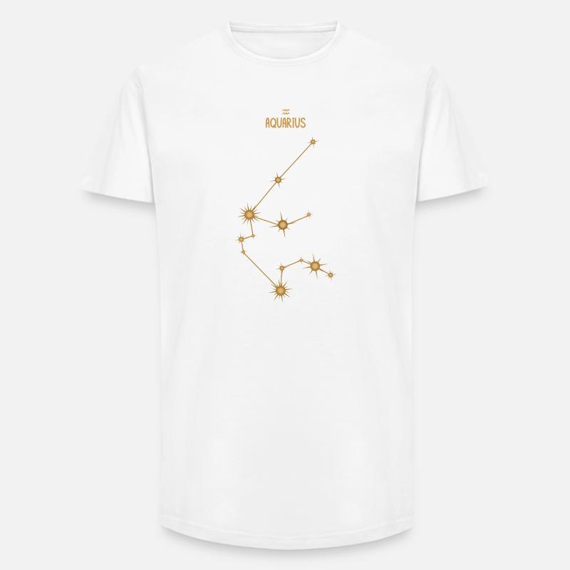 Wassermann Sternzeichen Sternbild Golden - Long Fit Männer T-Shirt - Weiß