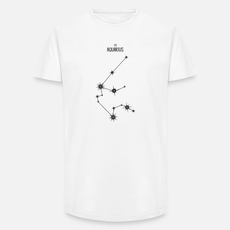 Wassermann Sternzeichen Sternbild Schwarz & Grau - Long Fit Männer T-Shirt - Weiß