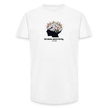 Overthinking Geschenk lustiger Spruch Grübeln denk - Long Fit Männer T-Shirt - Weiß - Vorne - AI Model Male 185 light (185cm)
