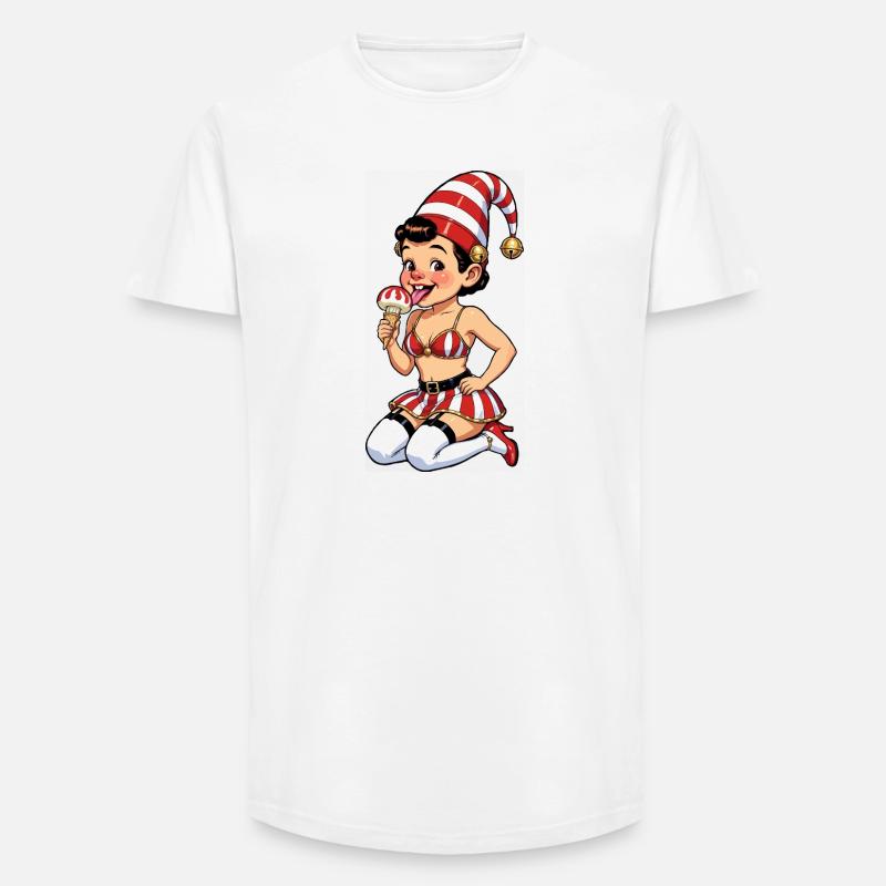Leprechaun-Mädchen mit Eistüte - Long Fit Männer T-Shirt - Weiß