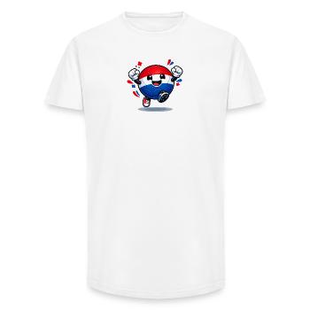 Drapeau néerlandais sur le football - T-shirt coupe longue homme - blanc - Devant - AI Model Male 185 light (185cm)