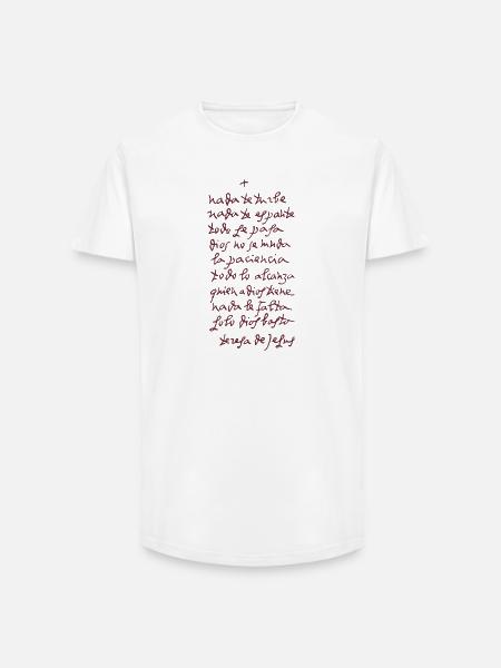 Solo Dios basta (Let nothing disturb thee) - Long Fit Men's T-Shirt - white