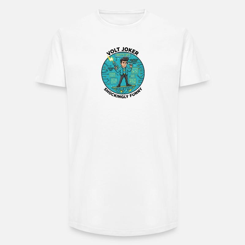 Watt's Up Elektronikheld - Long Fit Männer T-Shirt - Weiß