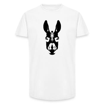 Esel / Kopf  - Long Fit Männer T-Shirt - Weiß - Vorne - AI Model Male 185 light (185cm)