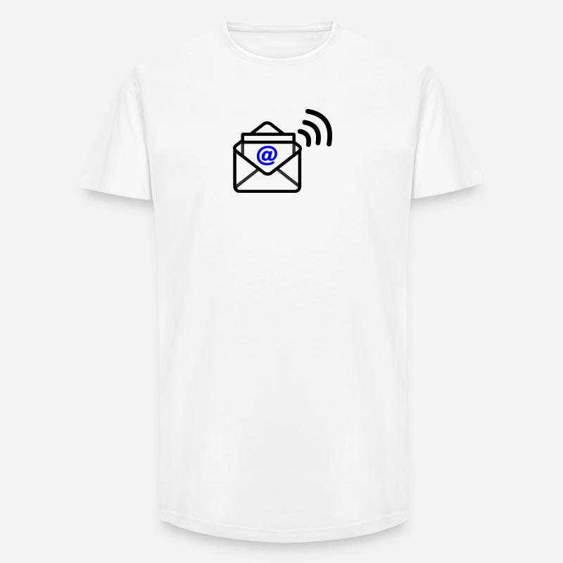 Logo E-Mail - Long Fit Männer T-Shirt - Weiß