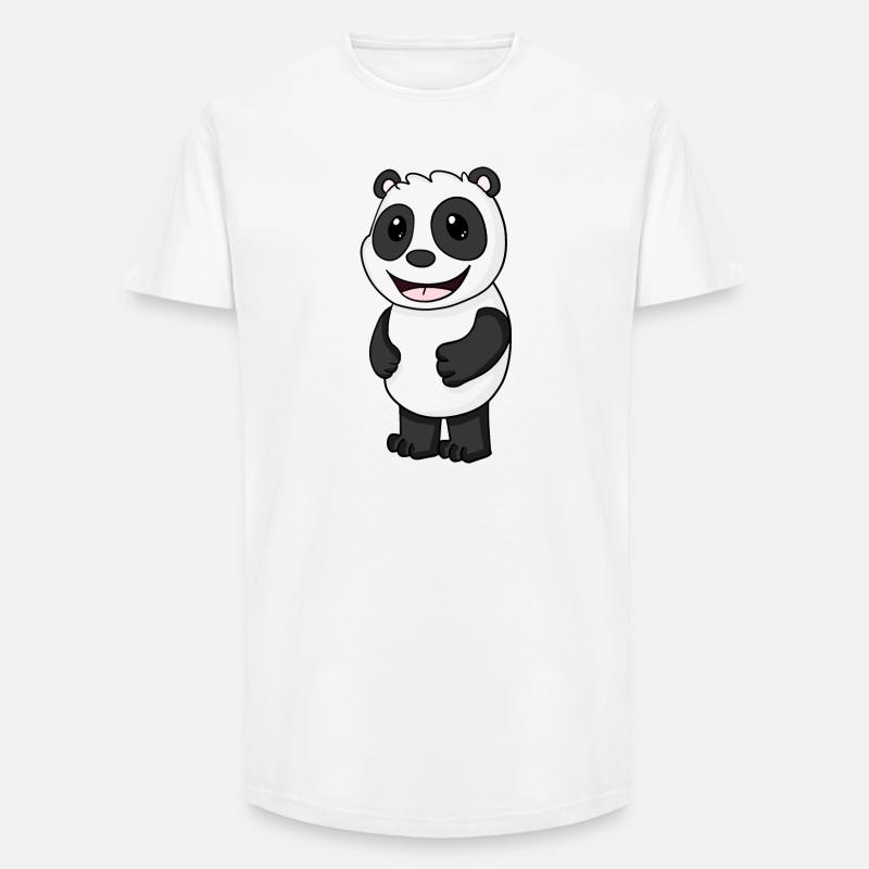 Panda Bär Niedlich - Long Fit Männer T-Shirt - Weiß