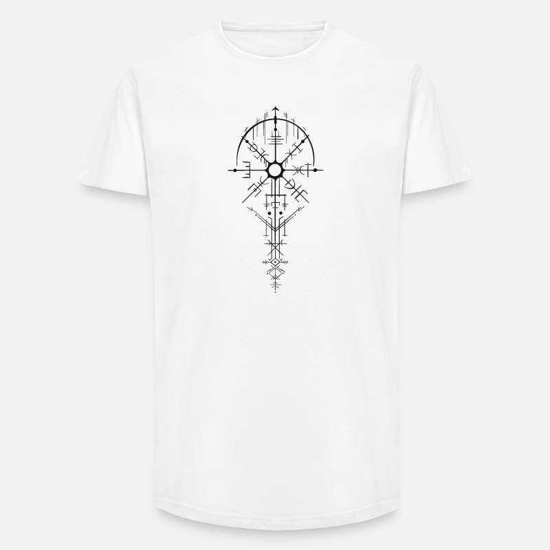 Nordisch Runenamulett Design - Long Fit Männer T-Shirt - Weiß