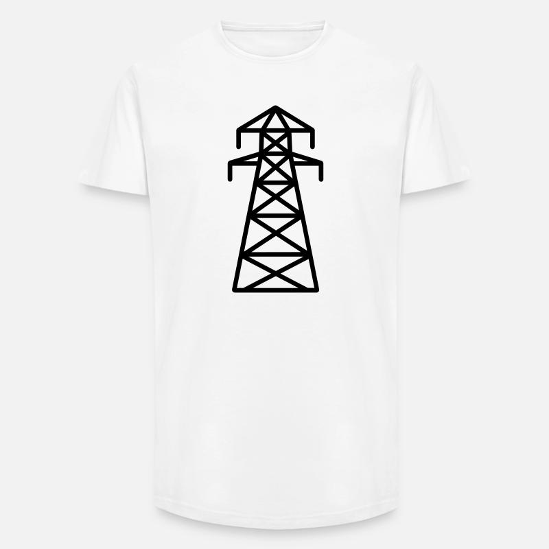 Pilón eléctrico - Camiseta long fit hombre de algodón - blanco