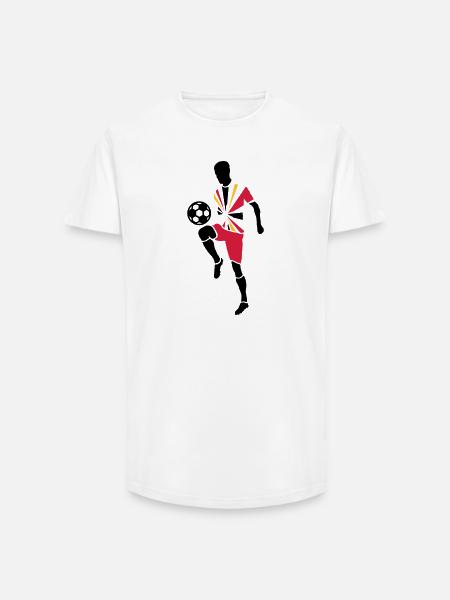 Soccer player with soccer ball - Long Fit Men's T-Shirt - white