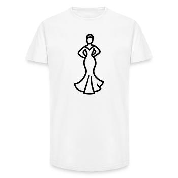 flamenco - T-shirt coupe longue homme - blanc - Devant - AI Model Male 185 light (185cm)
