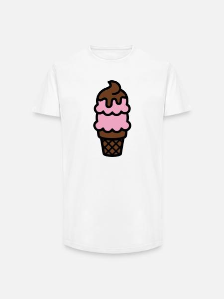 Eiswaffel Eiscreme Icon - Long Fit Men's T-Shirt - white