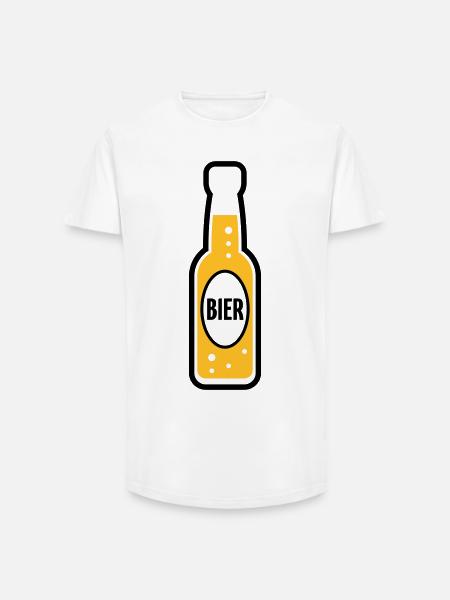 Bierflasche (Bier / Bierchen / POS 2C) - Long Fit Männer T-Shirt - Weiß
