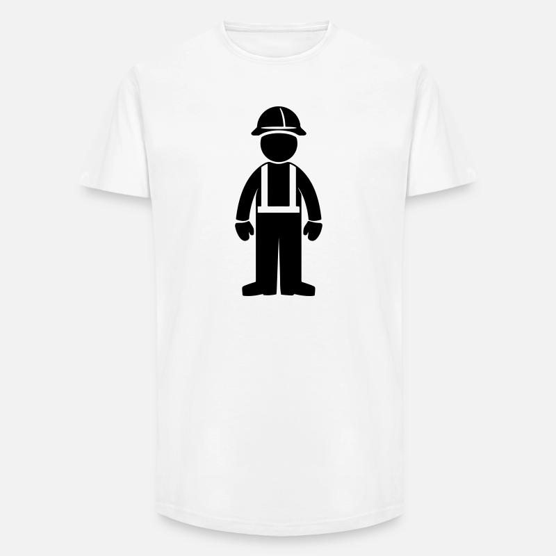 Bauarbeiter - Long Fit Männer T-Shirt - Weiß