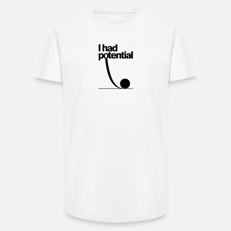 J’avais du potentiel : Potentiel Math Gag - T-shirt coupe longue homme - blanc