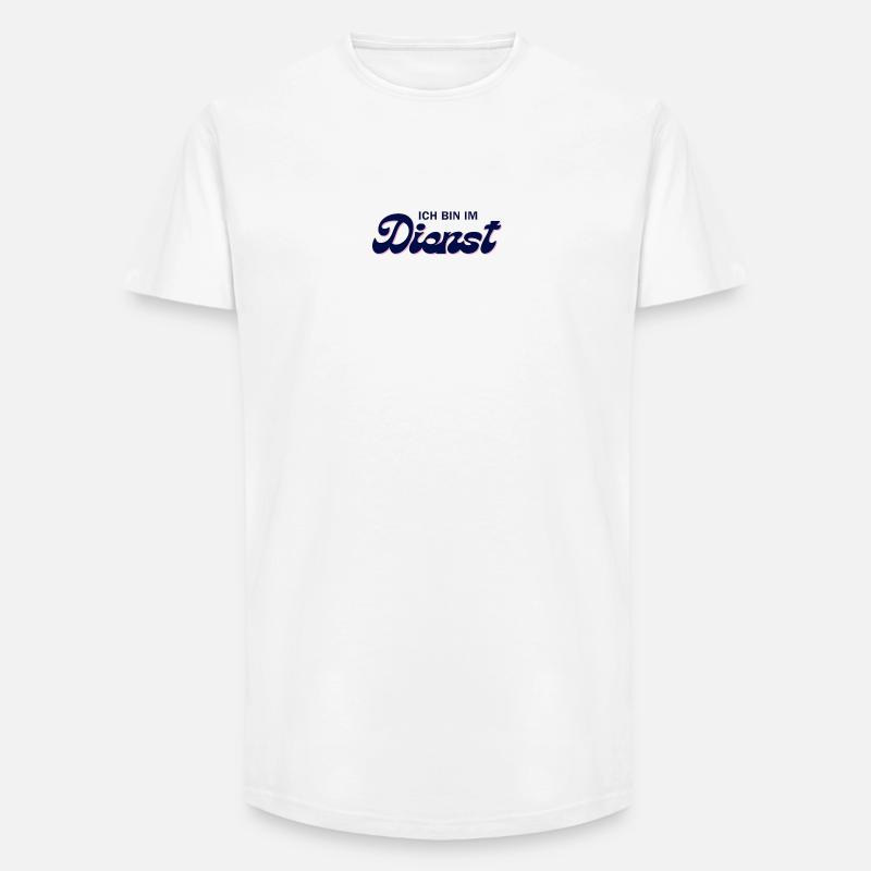 Ich bin im Dienst – Pink Script - Long Fit Männer T-Shirt - Weiß
