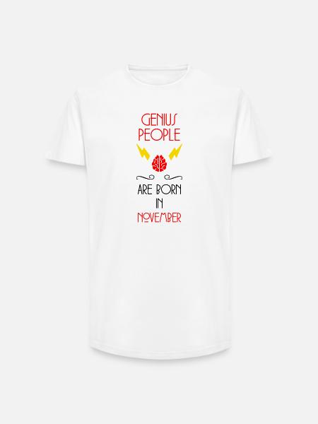 Genie Born November Baby Gift - Long Fit Men's T-Shirt - white