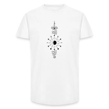 Moon Totem – Symbol der Nachtkraft Lunargeist - T-shirt coupe longue homme - blanc - Devant - AI Model Male 185 light (185cm)