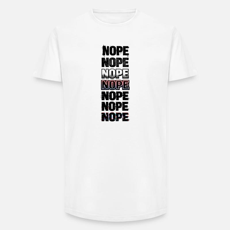 Nope Neon Glitch Text Stack - Long Fit Men's T-Shirt - white