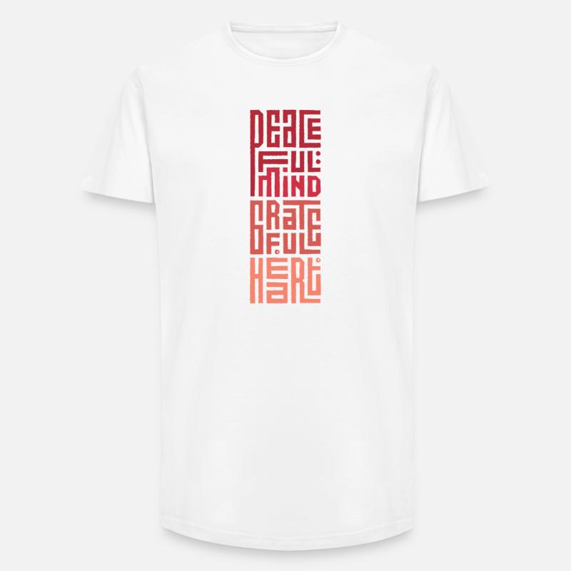 Friedlicher Geist Dankbares Herz - Long Fit Männer T-Shirt - Weiß