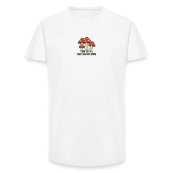 Echte Influencer Pilze - Long Fit Männer T-Shirt - Weiß - Vorne - AI Model Male 185 light (185cm)