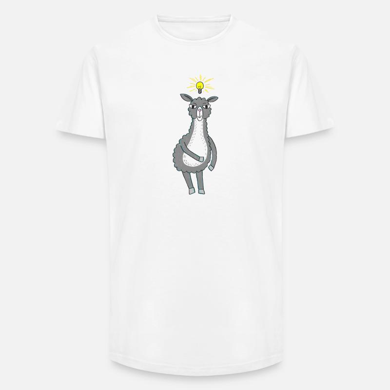 Lama hat eine Idee - Long Fit Männer T-Shirt - Weiß