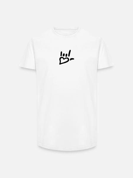 metal_heart_hand - Long Fit Männer T-Shirt - Weiß