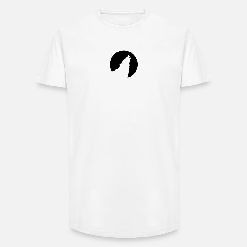 heulender Wolf - Long Fit Männer T-Shirt - Weiß