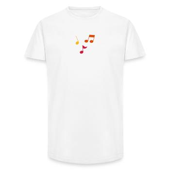 Sheet music – 3 colors - Long Fit Men's T-Shirt - white - Front - AI Model Male 185 light (185cm)