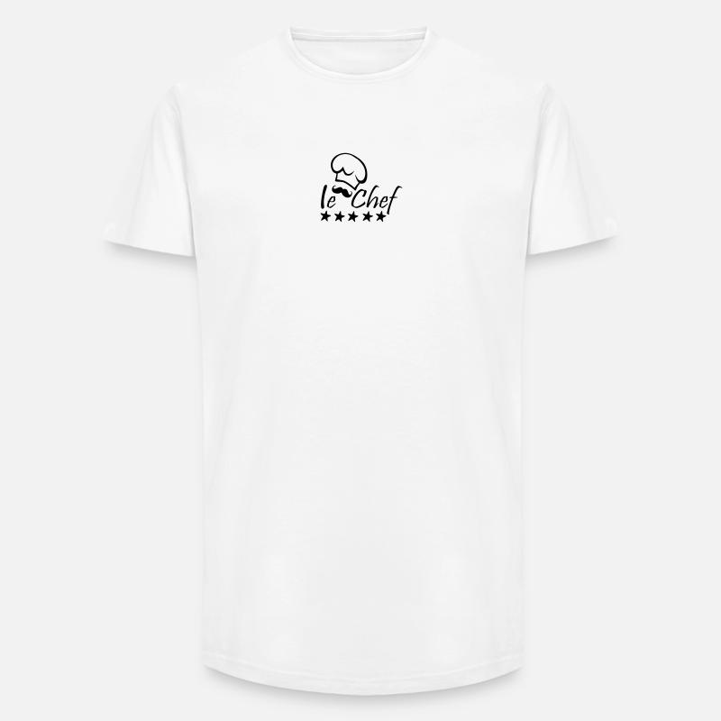 Le Chef - Long Fit Männer T-Shirt - Weiß