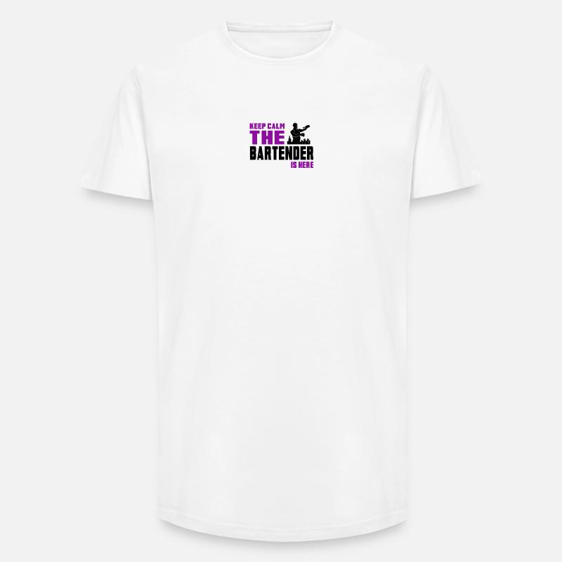 Keep Calm Barkeeper Design - Long Fit Männer T-Shirt - Weiß