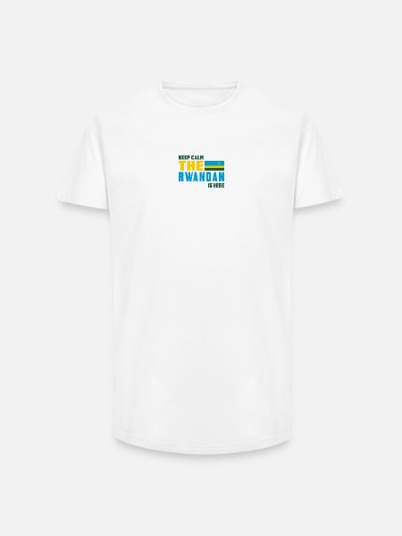 Design drapeau Rwanda Keep Calm - T-shirt coupe longue homme - blanc