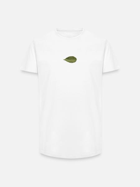 Leaf Structure Olive Green Pattern - Long Fit Men's T-Shirt - white