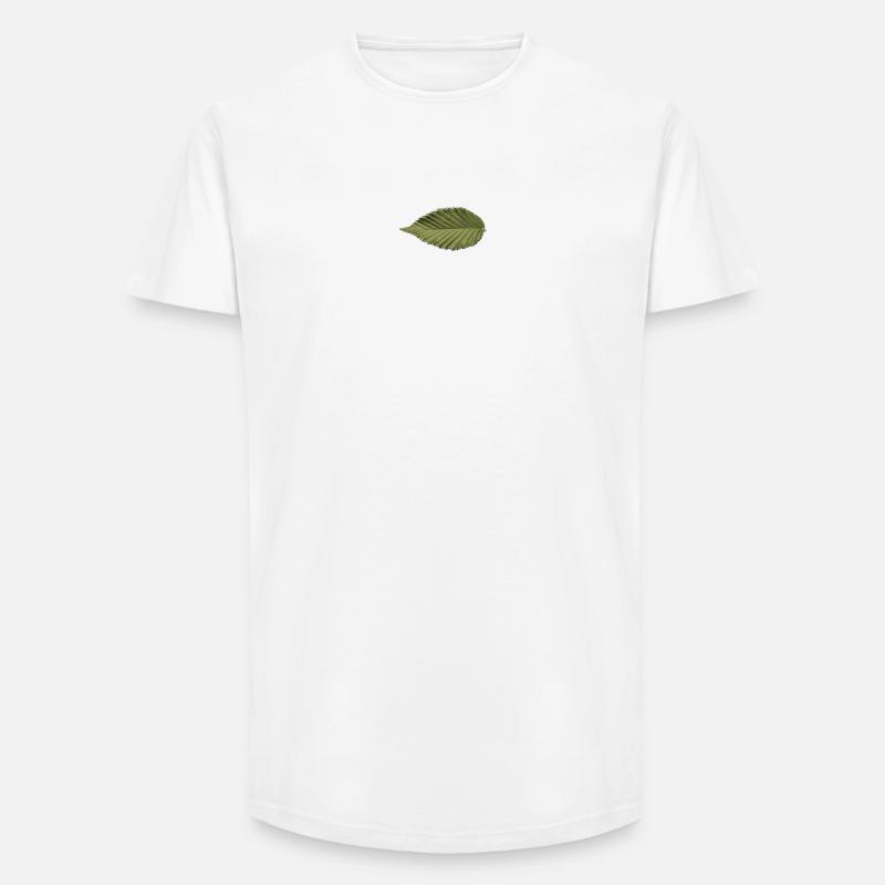 Leaf Structure Olive Green Pattern - Long Fit Men's T-Shirt - white