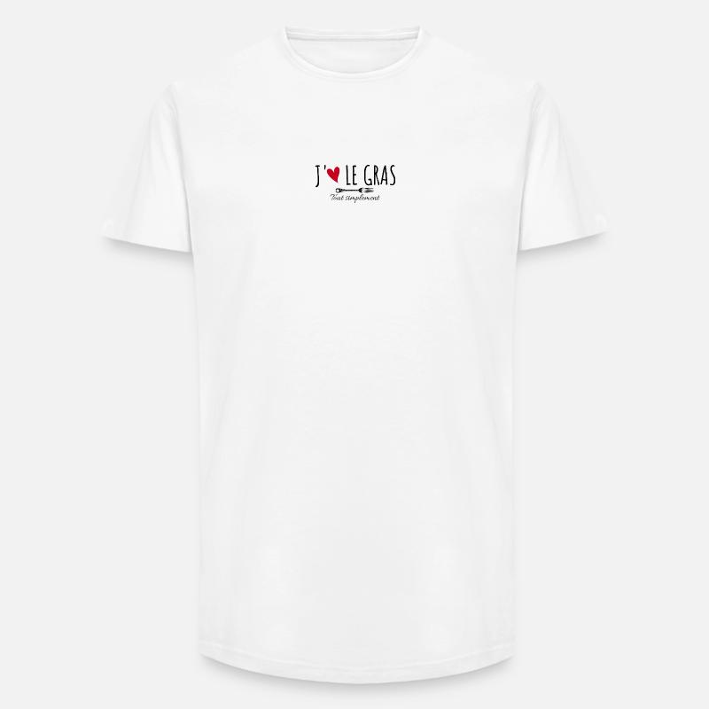 J'aime le gras tout simplement - T-shirt coupe longue homme - blanc