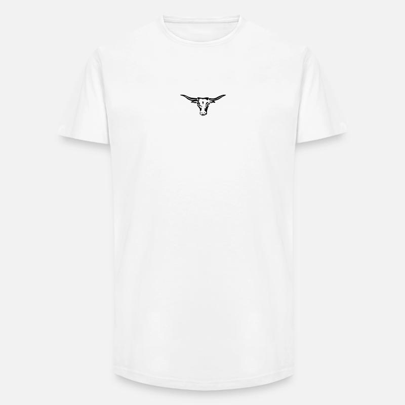 texas longhorn exit-shirt - Long Fit Männer T-Shirt - Weiß