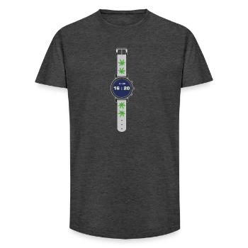 Cannabis Zeit 420 - Long Fit Männer T-Shirt - Anthrazit - Vorne - AI Model Male 185 light (185cm)