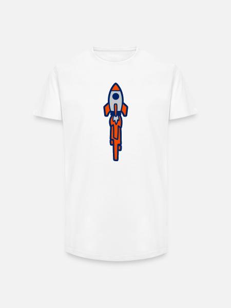 Launching Rocket Silhouette - Long Fit Men's T-Shirt - white