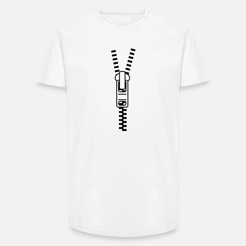 Zipper - fermeture éclair - © roil - T-shirt coupe longue homme - blanc